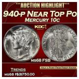 1940-p Mercury Dime Near Top Pop! 10c ms68 FSB SEG