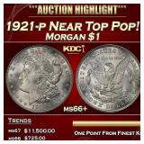 1921-p Morgan Dollar Near Top Pop! $1 ms66+ SEGS