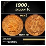 1900 Indian Cent . 1c Grades ms64 rd