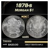 1878-s Morgan Dollar $1 Grades ms65