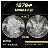 1879-p Morgan Dollar $1 Grades ms65