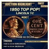 1950 Proof Lincoln Cent TOP POP! 1c pr68 rd DCAM S
