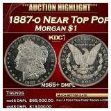 1887-o Morgan Dollar Near Top Pop $1 ms65+ dmpl SE