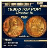 1930-d Lincoln Cent TOP POP! 1c ms67+ rd SEGS
