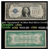 1928 $1 Blue Seal Silver Certificate "Funnyback" G