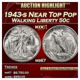 1943-s Walking Liberty Half Dollar Near Top Pop 50