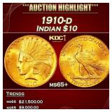 1910-d Gold Indian Eagle $10 ms65+ SEGS