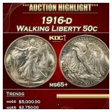 1916-d Walking Liberty Half Dollar 50c ms65+ SEGS