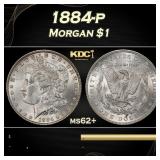 1884-p Morgan Dollar $1 Grades ms62+