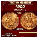 1900 Indian Cent 1c ms66 rd SEGS
