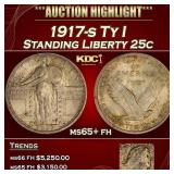 1917-s Ty I Standing Liberty Quarter 25c ms65+ fh