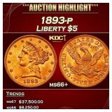 1893-p Gold Liberty Half Eagle $5 ms66+ SEGS