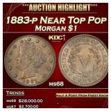 1883-p Morgan Dollar Near Top Pop $1 ms68 SEGS