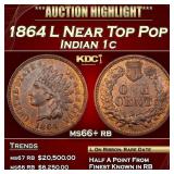 1864 L Indian Cent Near Top Pop 1c ms66+ rb SEGS