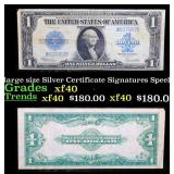 1923 $1 large size Silver Certificate Grades xf Si