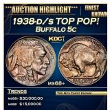 1938-d/s Buffalo Nickel TOP POP! 5c ms68+ SEGS