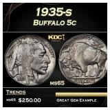 1935-s Buffalo Nickel 5c Grades ms65