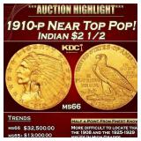 1910-p Gold Indian Quarter Eagle Near Top Pop! $2