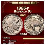 1926-p Buffalo Nickel 5c ms66+ SEGS