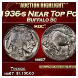1936-s Buffalo Nickel Near Top Pop 5c ms67 SEGS