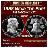 1958 Proof Franklin Half Dollar Near Top Pop! 50c