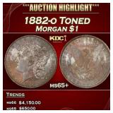 1882-o Morgan Dollar Toned $1 ms65+ SEGS