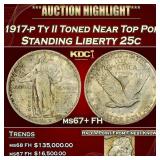 1917-p Ty II Standing Liberty Quarter Toned Near T