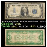 1934 $1 Blue Seal Silver Certificate "Funnyback" G
