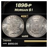 1898-p Morgan Dollar $1 Grades ms66