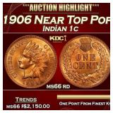 1906 Indian Cent Near Top Pop! 1c ms66 rd SEGS
