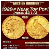 1929-p Gold Indian Quarter Eagle Near Top Pop! $2