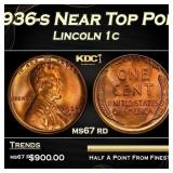 1936-s Lincoln Cent Near Top Pop 1c ms67 rd SEGS