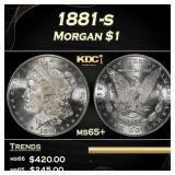 1881-s Morgan Dollar $1 Grades ms65+