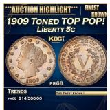 1909 Proof Liberty Nickel Toned TOP POP! 5c pr68 S