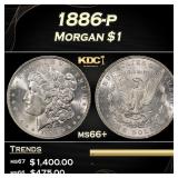1886-p Morgan Dollar $1 ms66+ SEGS
