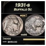 1931-s Buffalo Nickel 5c Grades ms66