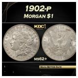 1902-p Morgan Dollar $1 Grades ms62+