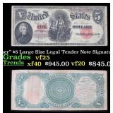 1907 $5 Large Size Legal Tender Note "WoodChopper"