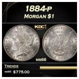 1884-p Morgan Dollar $1 Grades ms66