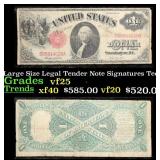 1917 $1 Large Size Legal Tender Note Grades vf+ Si