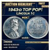 1943-d Lincoln Cent TOP POP! 1c ms68+ SEGS