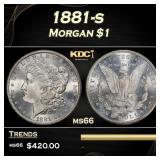 1881-s Morgan Dollar $1 Grades ms66