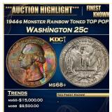 1944-s Washington Quarter Monster Rainbow Toned TO