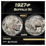 1927-p Buffalo Nickel 5c Grades ms64