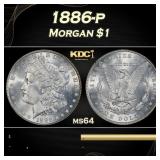 1886-p Morgan Dollar $1 Grades ms64