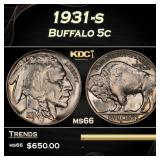1931-s Buffalo Nickel 5c Grades ms66