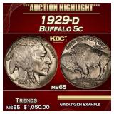 1929-d Buffalo Nickel 5c ms65 SEGS