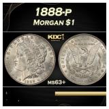 1888-p Morgan Dollar $1 Grades ms63+