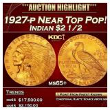 1927-p Gold Indian Quarter Eagle Near Top Pop! $2
