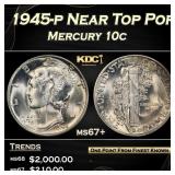 1945-p Mercury Dime Near Top Pop 10c ms67+ SEGS